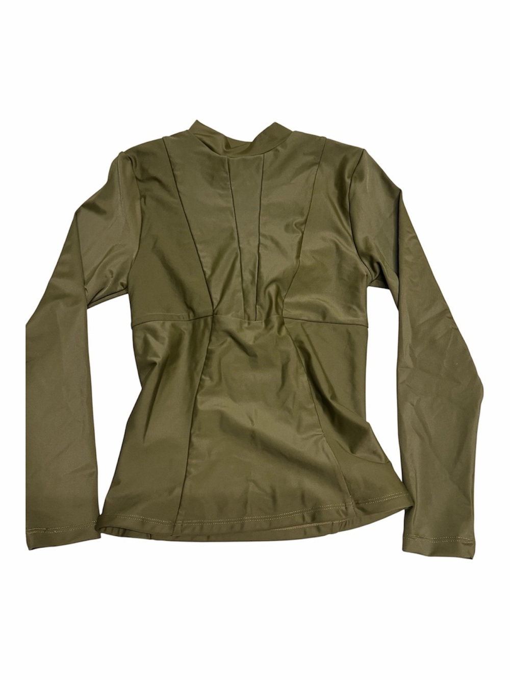 NEW Mikoh “Lowers” Women’s Long Sleeve Rash Guard Swim Shirt in Olive green XS